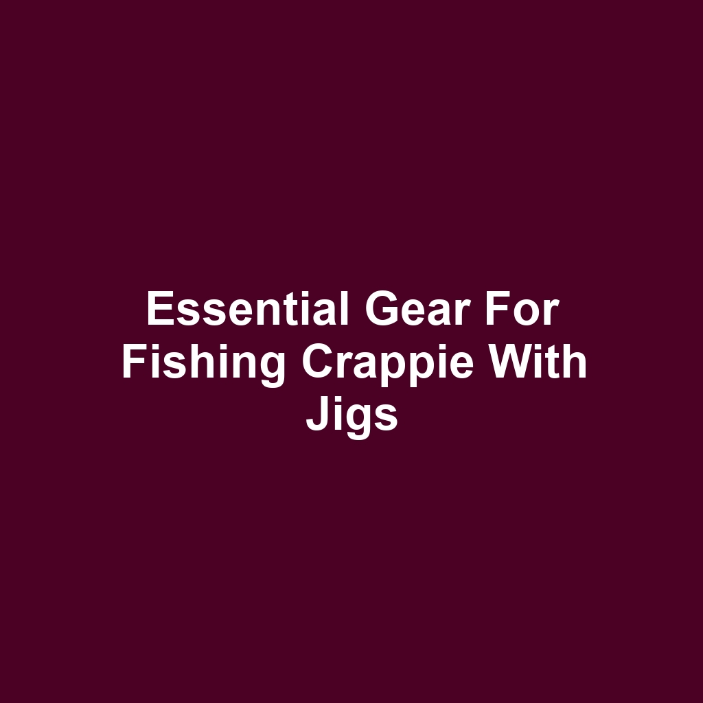 Essential gear for fishing crappie with jigs