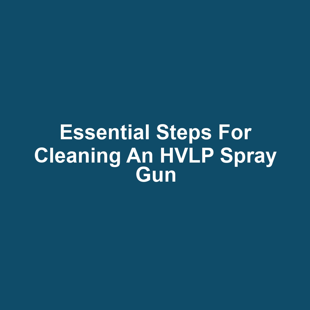 Essential Steps for Cleaning an HVLP Spray Gun