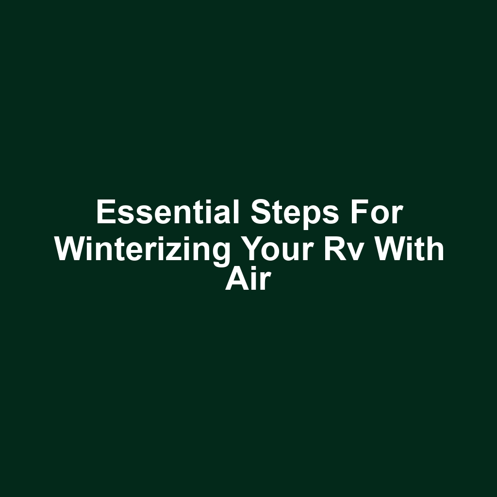 Essential steps for winterizing your rv with air