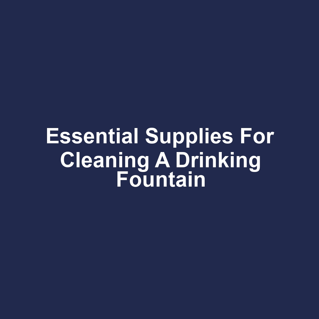 Essential Supplies for Cleaning a Drinking Fountain