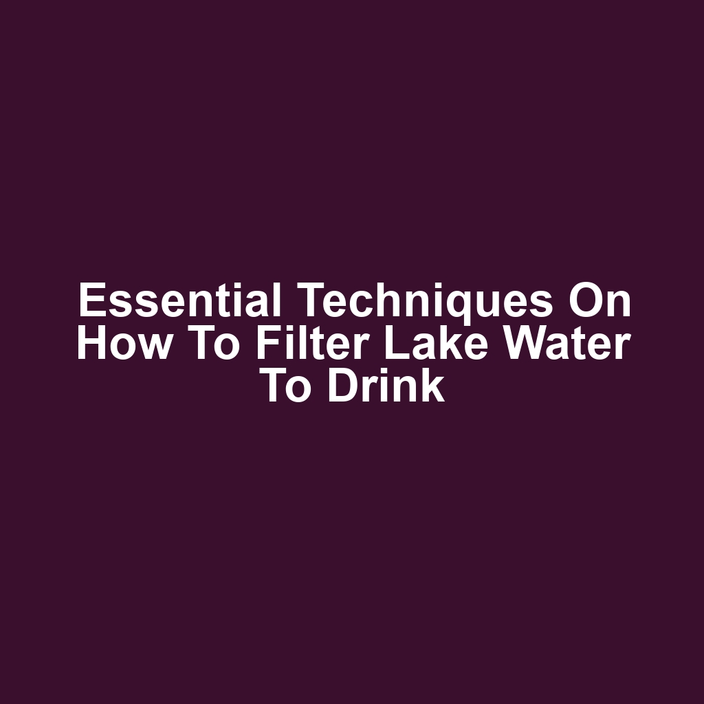 Essential Techniques on How to Filter Lake Water to Drink