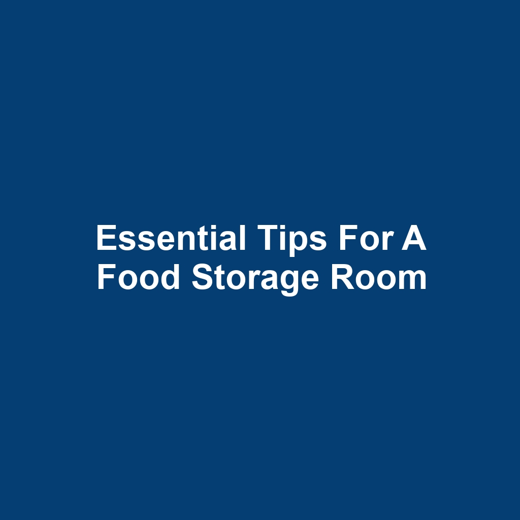 Essential Tips for a Food Storage Room