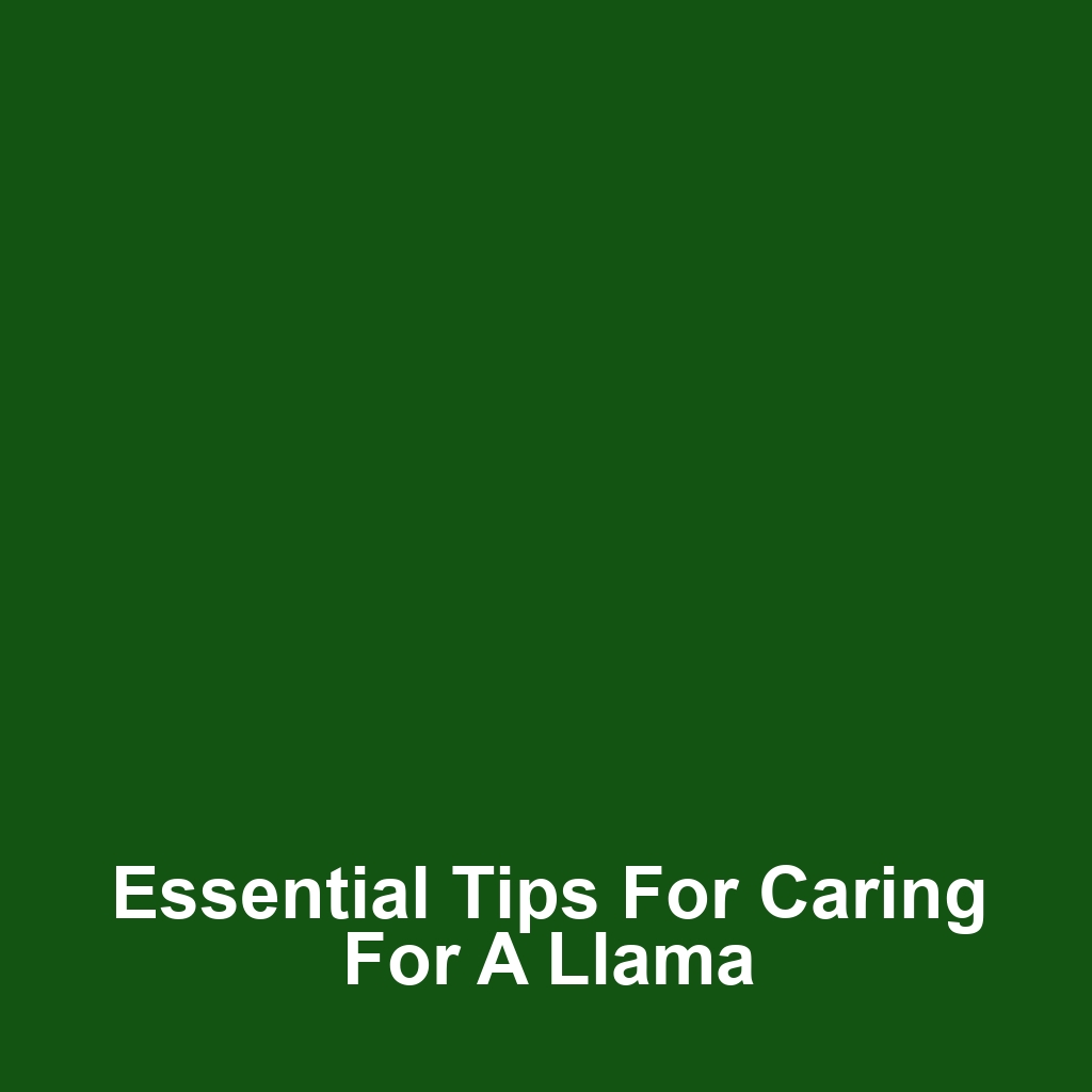 Essential Tips for Caring for a Llama