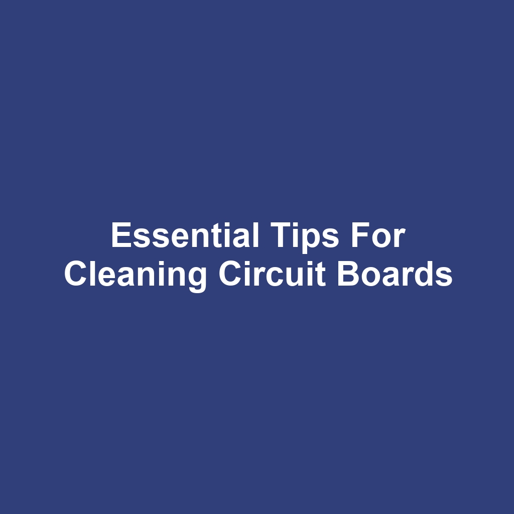 Essential Tips for Cleaning Circuit Boards