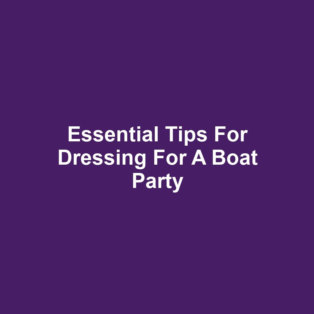 Essential Tips for Dressing for a Boat Party