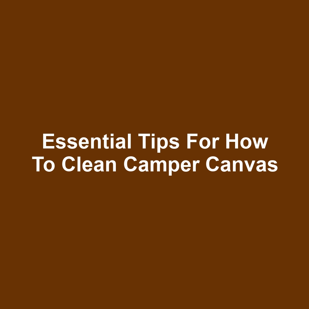 Essential Tips for How to Clean Camper Canvas