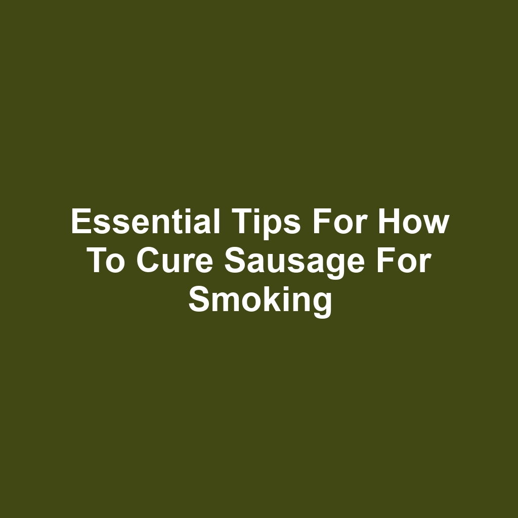Essential Tips for How to Cure Sausage for Smoking