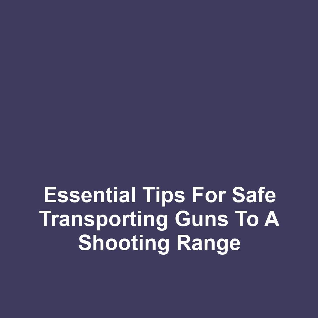 Essential Tips for Safe Transporting Guns to a Shooting Range