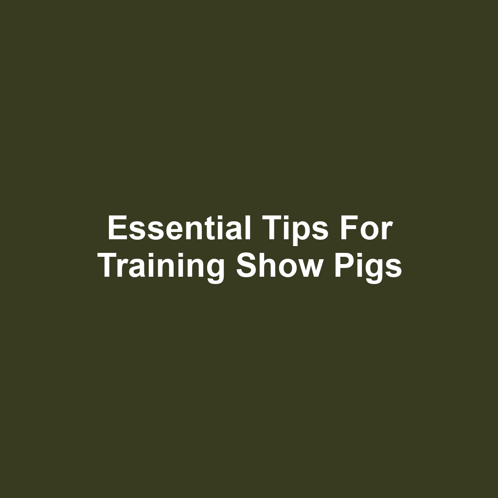Essential Tips for Training Show Pigs