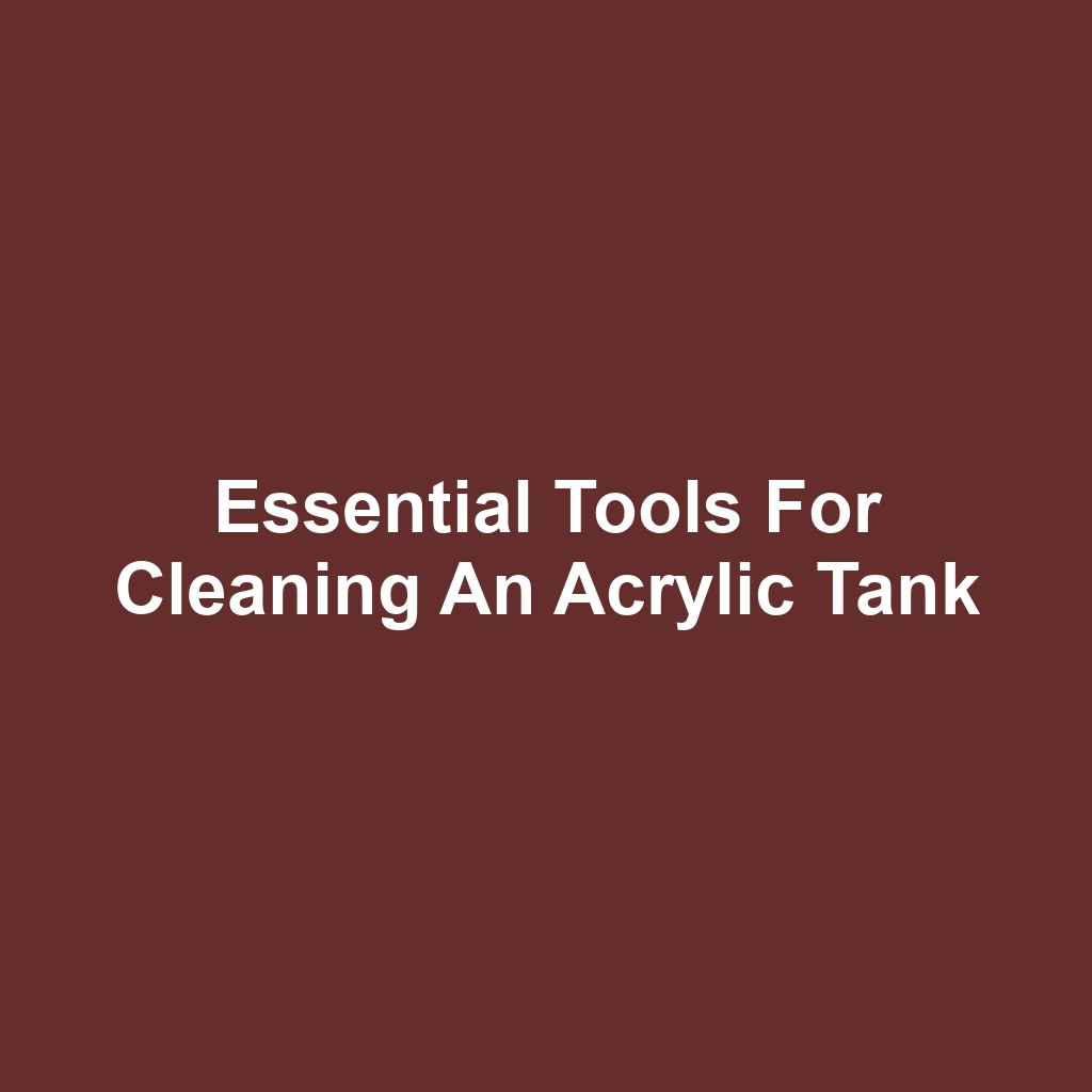 Essential Tools for Cleaning an Acrylic Tank