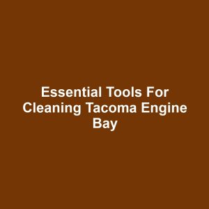 Essential Tools for Cleaning Tacoma Engine Bay