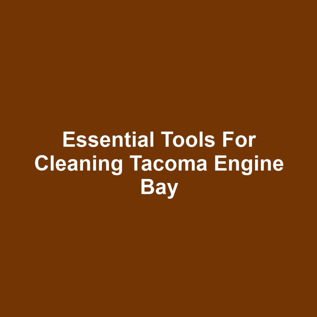 Essential Tools for Cleaning Tacoma Engine Bay