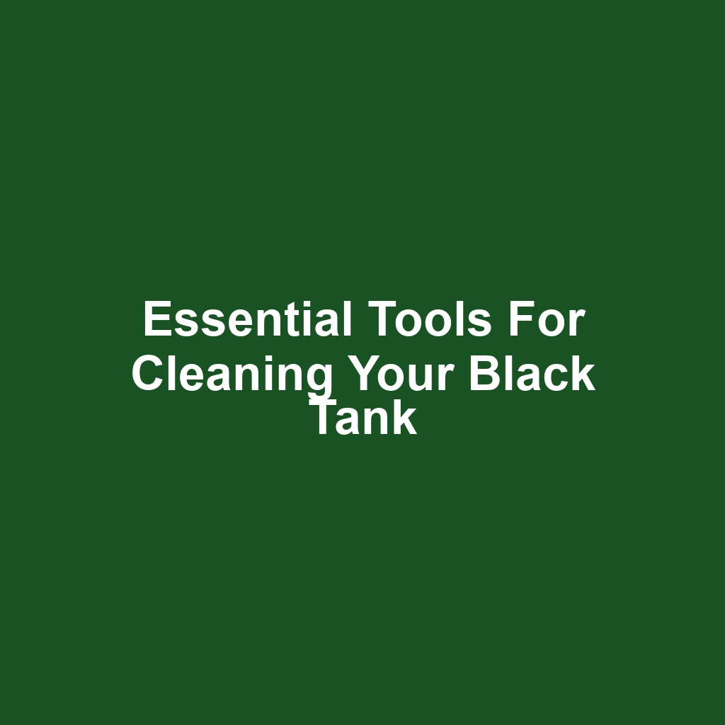 Essential Tools for Cleaning Your Black Tank