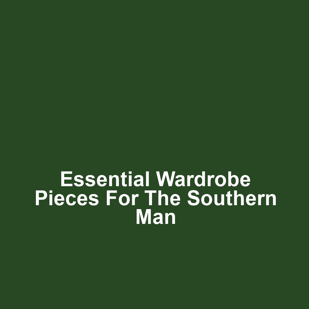 Essential Wardrobe Pieces for the Southern Man