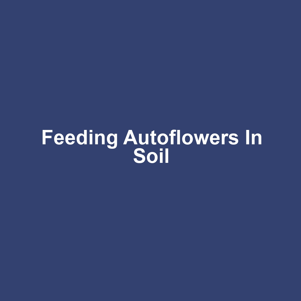 Feeding Autoflowers in Soil