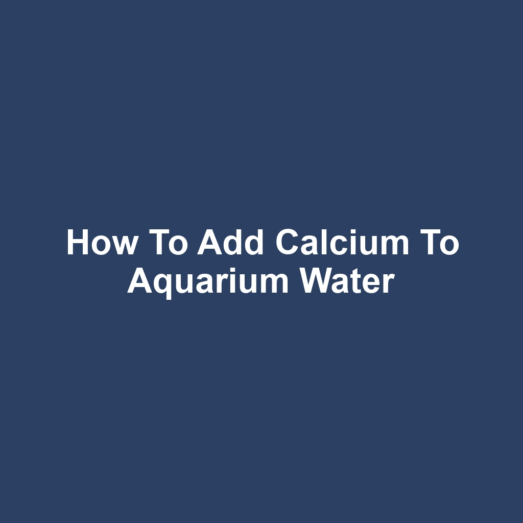 How to Add Calcium to Aquarium Water