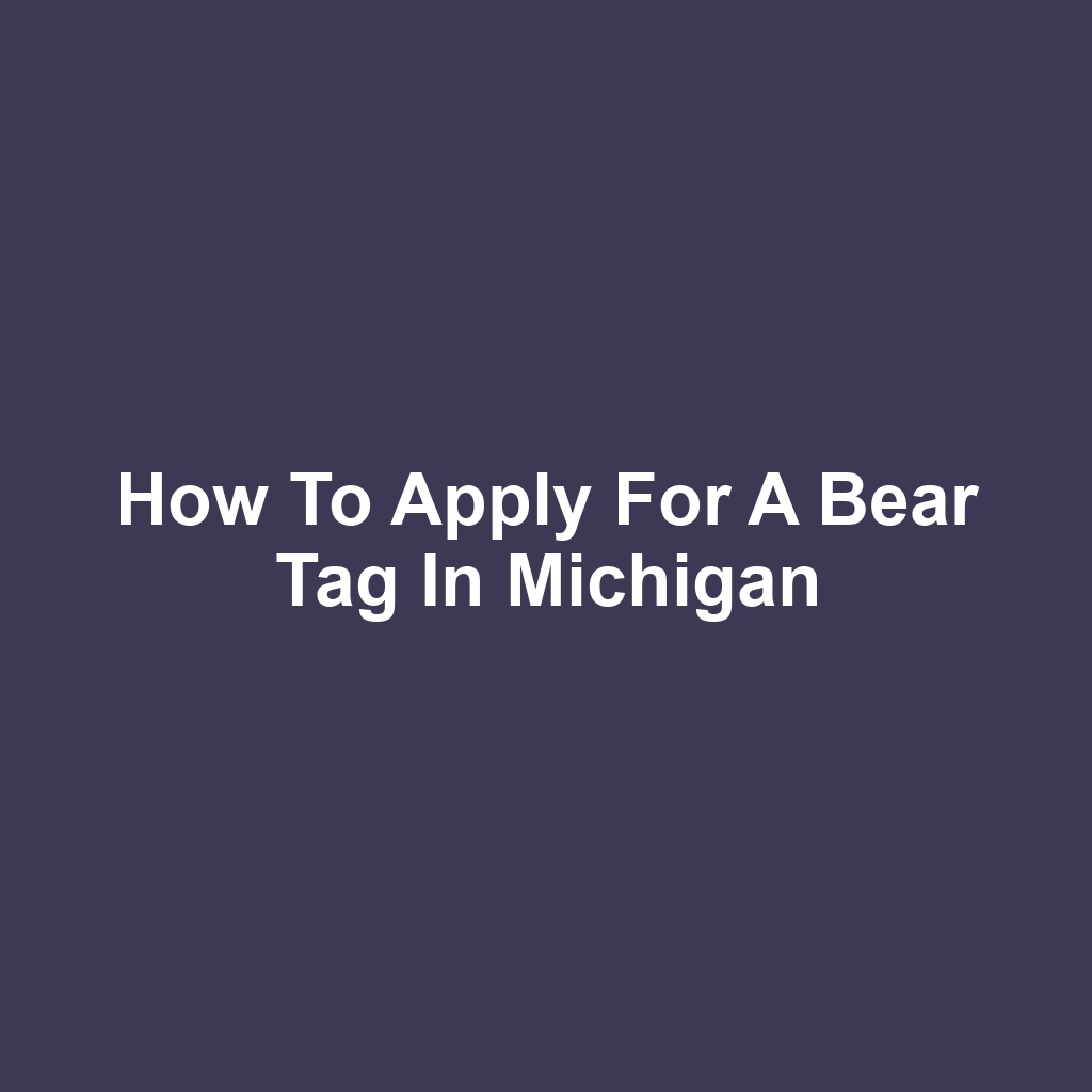 How to Apply for a Bear Tag in Michigan