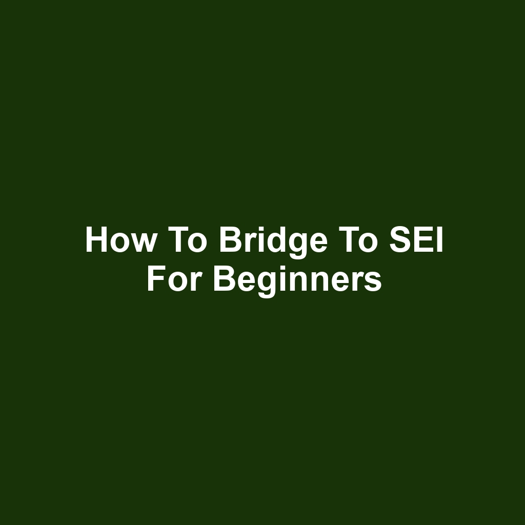 How to Bridge to SEI for Beginners