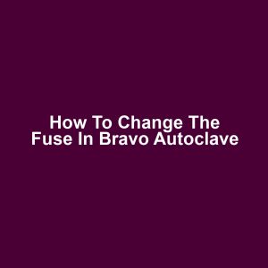 How to Change the Fuse in Bravo Autoclave
