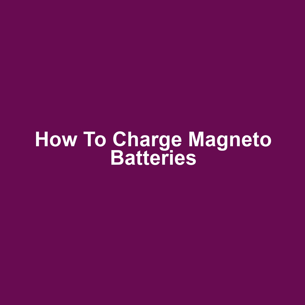 How to Charge Magneto Batteries