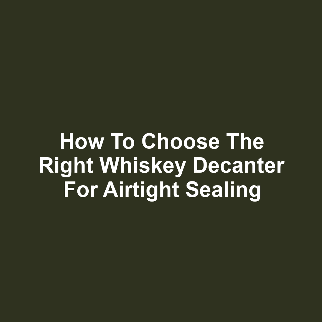 How to Choose the Right Whiskey Decanter for Airtight Sealing
