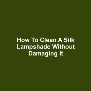 How to Clean a Silk Lampshade Without Damaging It