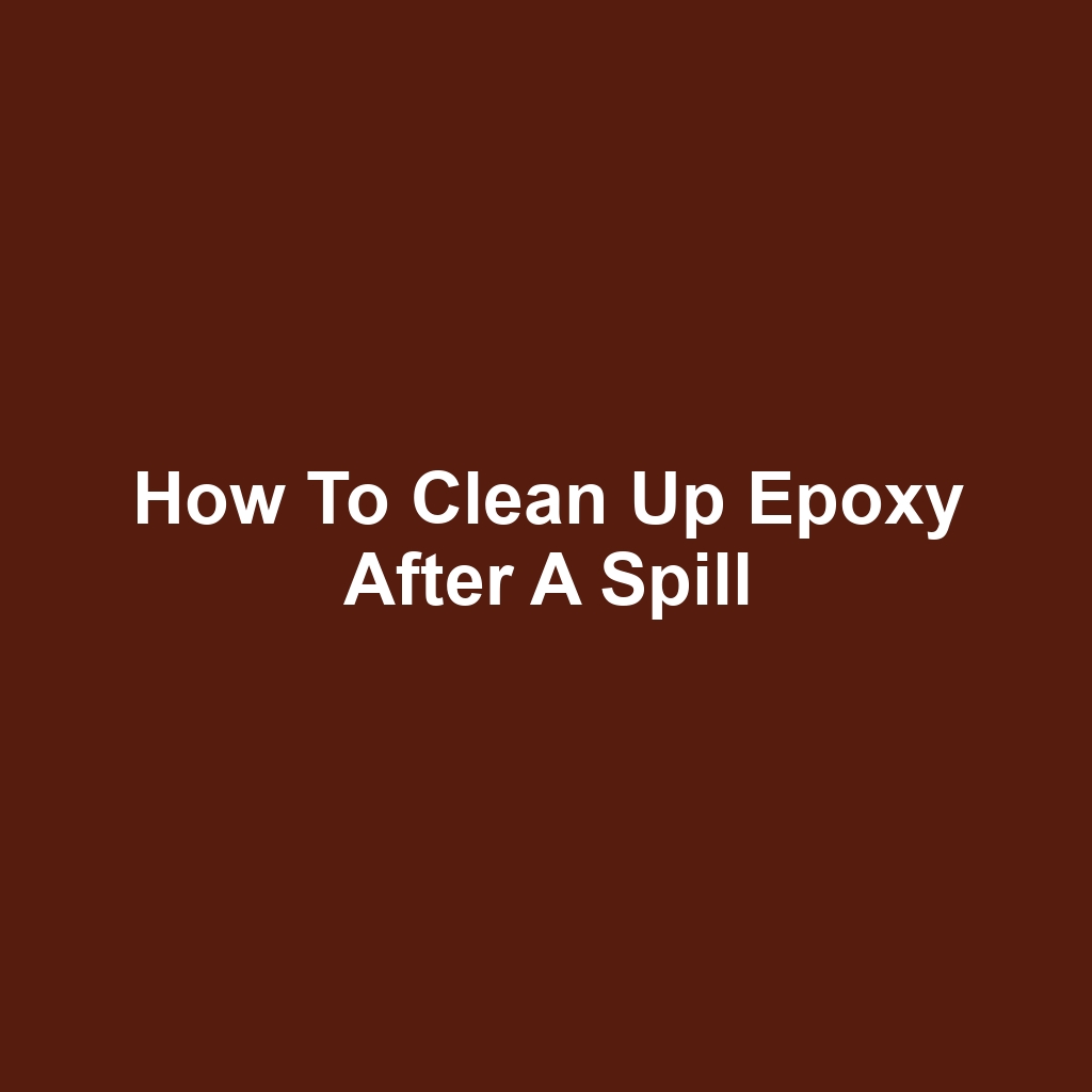 How to Clean Up Epoxy After a Spill