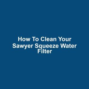 How to Clean Your Sawyer Squeeze Water Filter