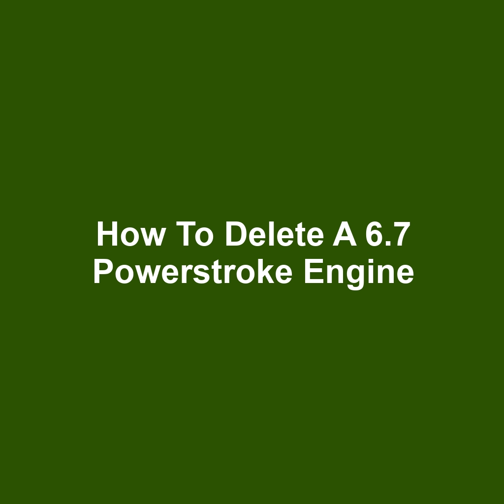 How to Delete a 6.7 Powerstroke Engine