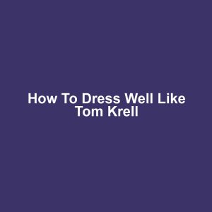 How to Dress Well Like Tom Krell