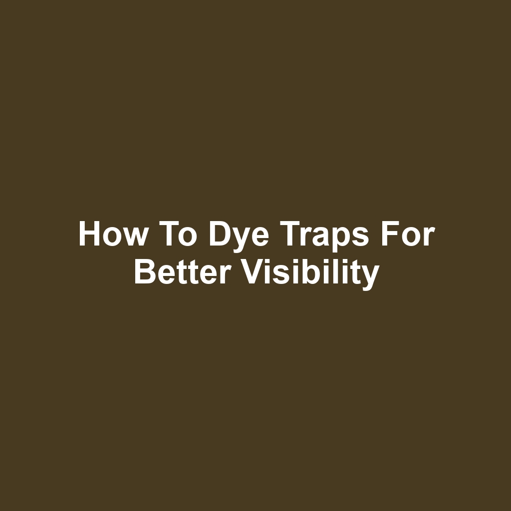 How to Dye Traps for Better Visibility