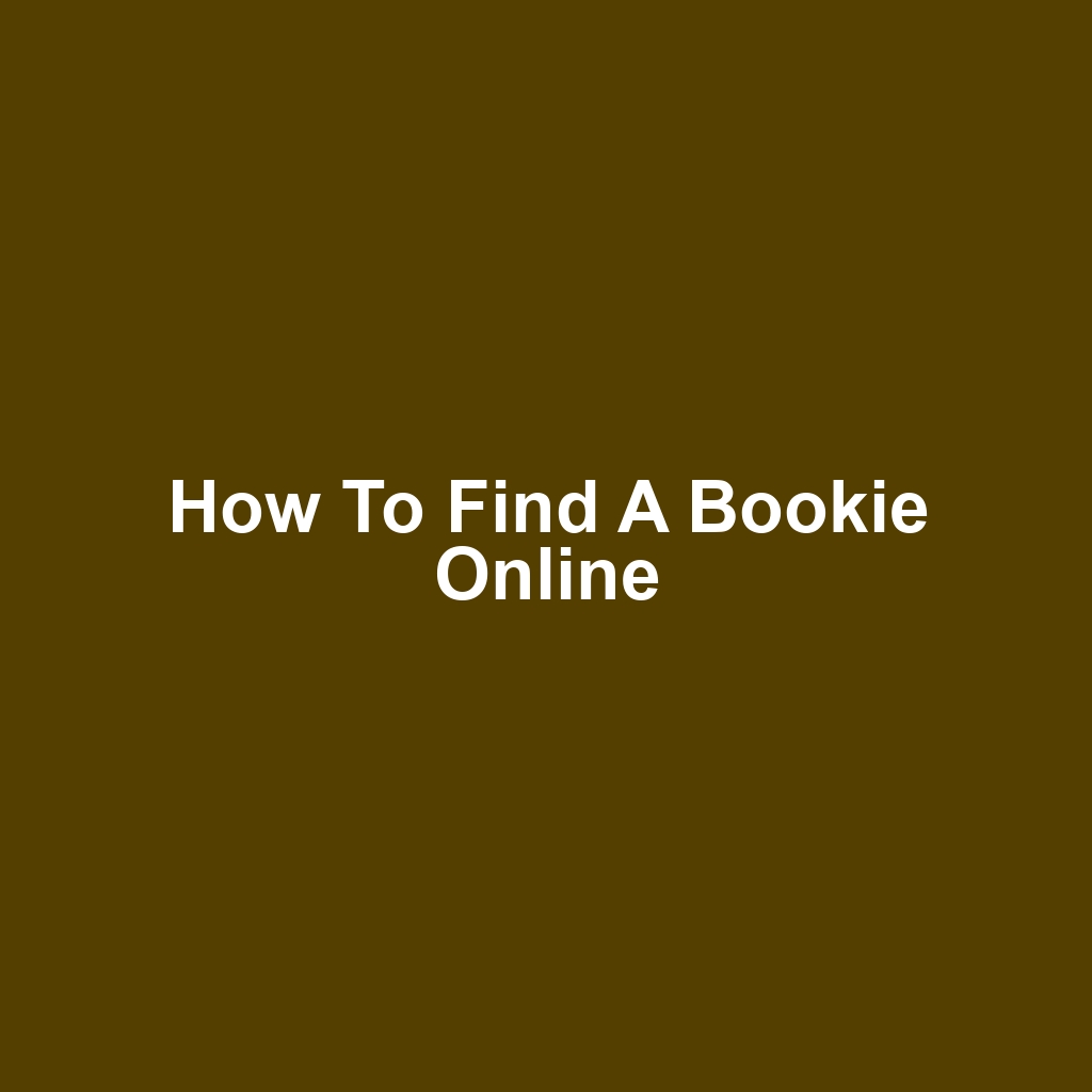 How to Find a Bookie Online
