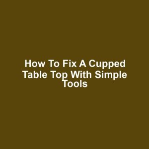 How to fix a cupped table top with simple tools