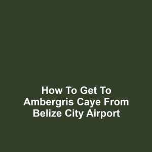 How to get to ambergris caye from belize city airport