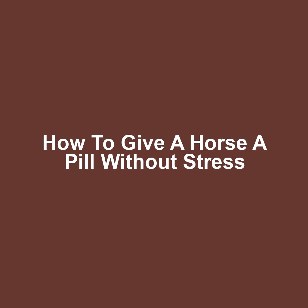 How to Give a Horse a Pill Without Stress