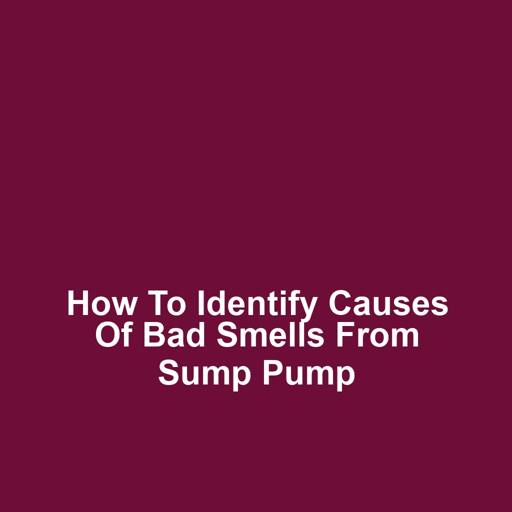 How to identify causes of bad smells from sump pump
