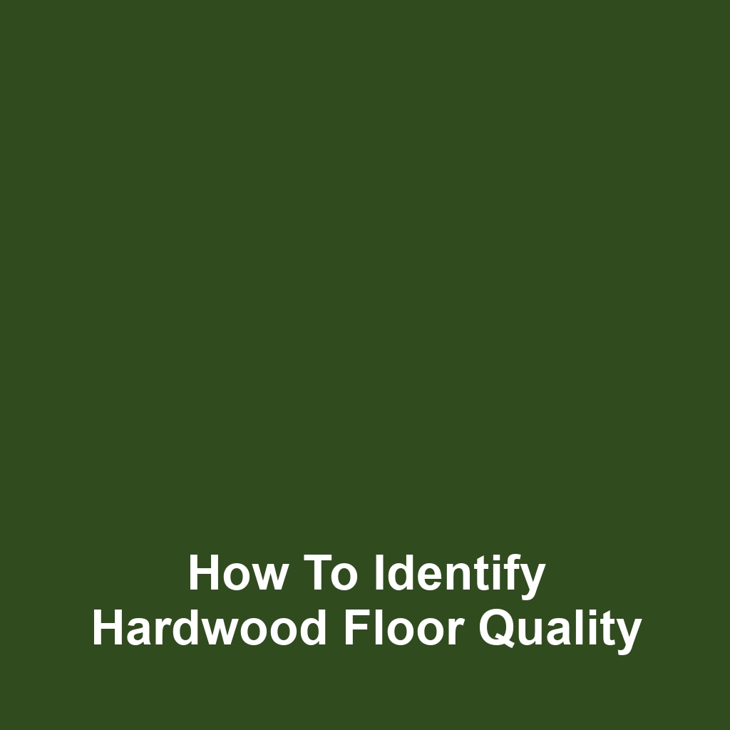 How to Identify Hardwood Floor Quality