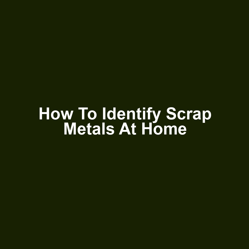 How to Identify Scrap Metals at Home