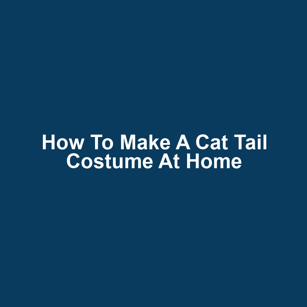 How to Make a Cat Tail Costume at Home