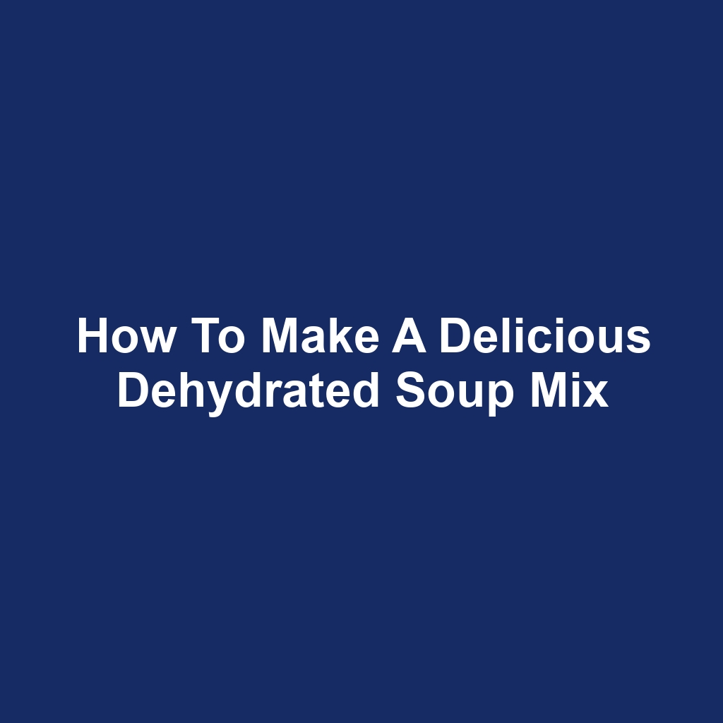 How to Make a Delicious Dehydrated Soup Mix
