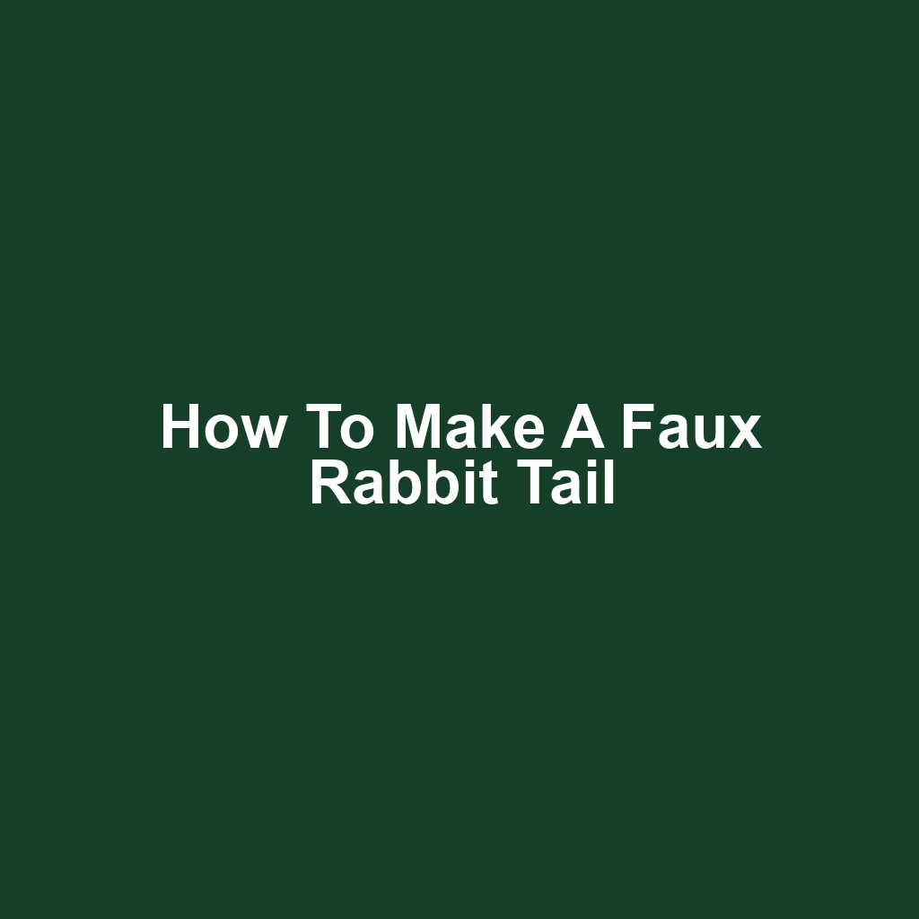 How to Make a Faux Rabbit Tail