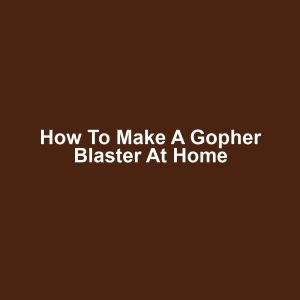 How to Make a Gopher Blaster at Home