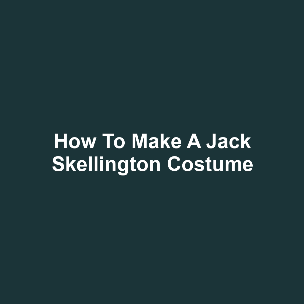 How to Make a Jack Skellington Costume