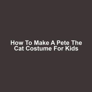 How to Make a Pete the Cat Costume for Kids