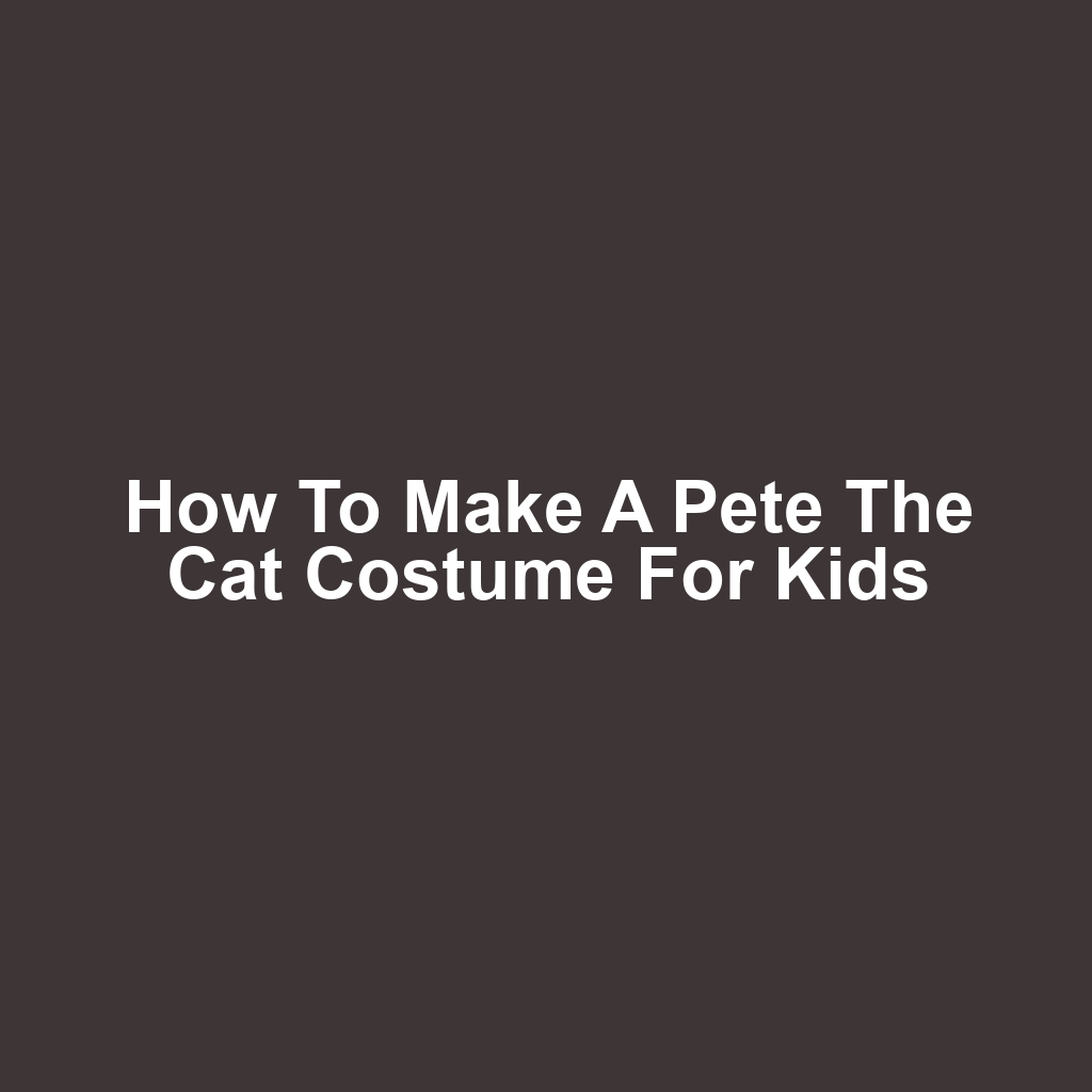 How to Make a Pete the Cat Costume for Kids