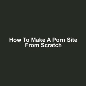 How to make a porn site from scratch
