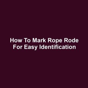 How to Mark Rope Rode for Easy Identification