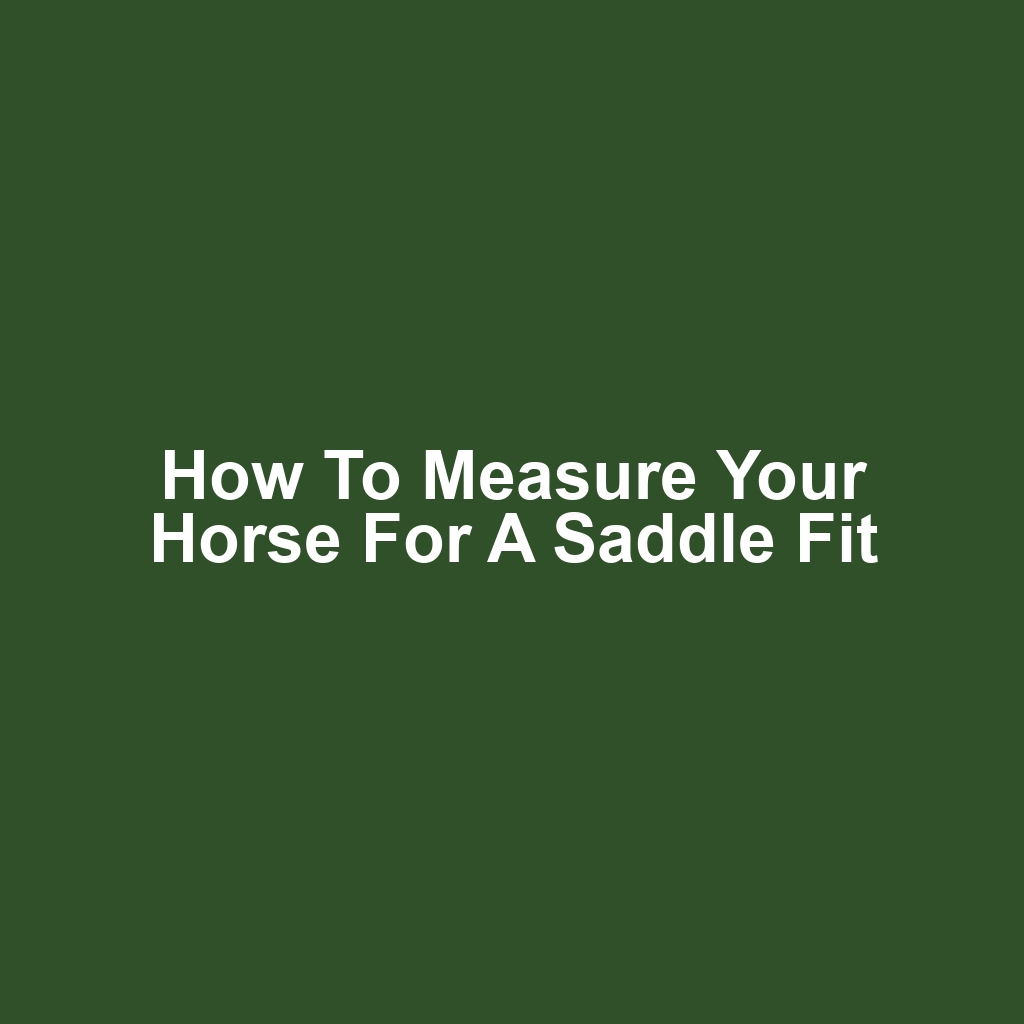 How to Measure Your Horse for a Saddle Fit