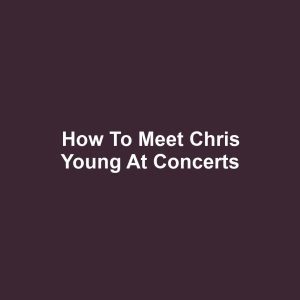 How to Meet Chris Young at Concerts