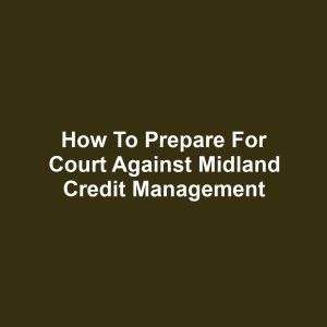 How to Prepare for Court Against Midland Credit Management